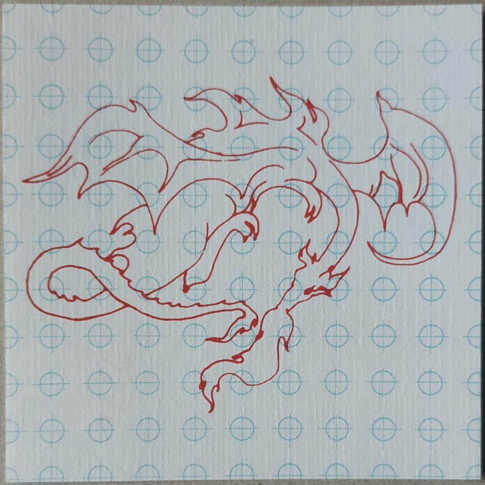 Blotter Art Vintage Red Dragon by Mark McCloud