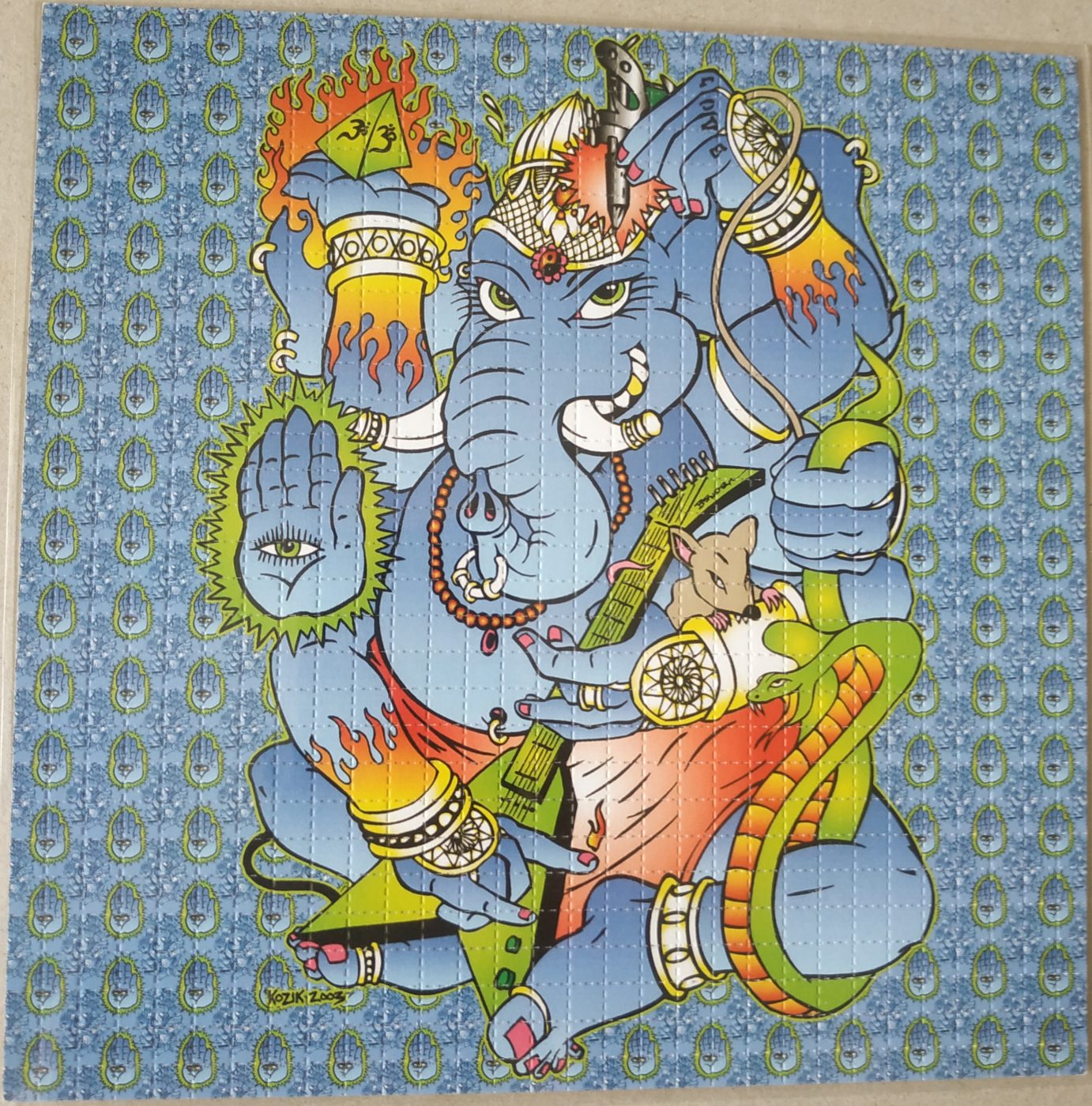 Blotter art Ganesha Blue By Frank Kozik