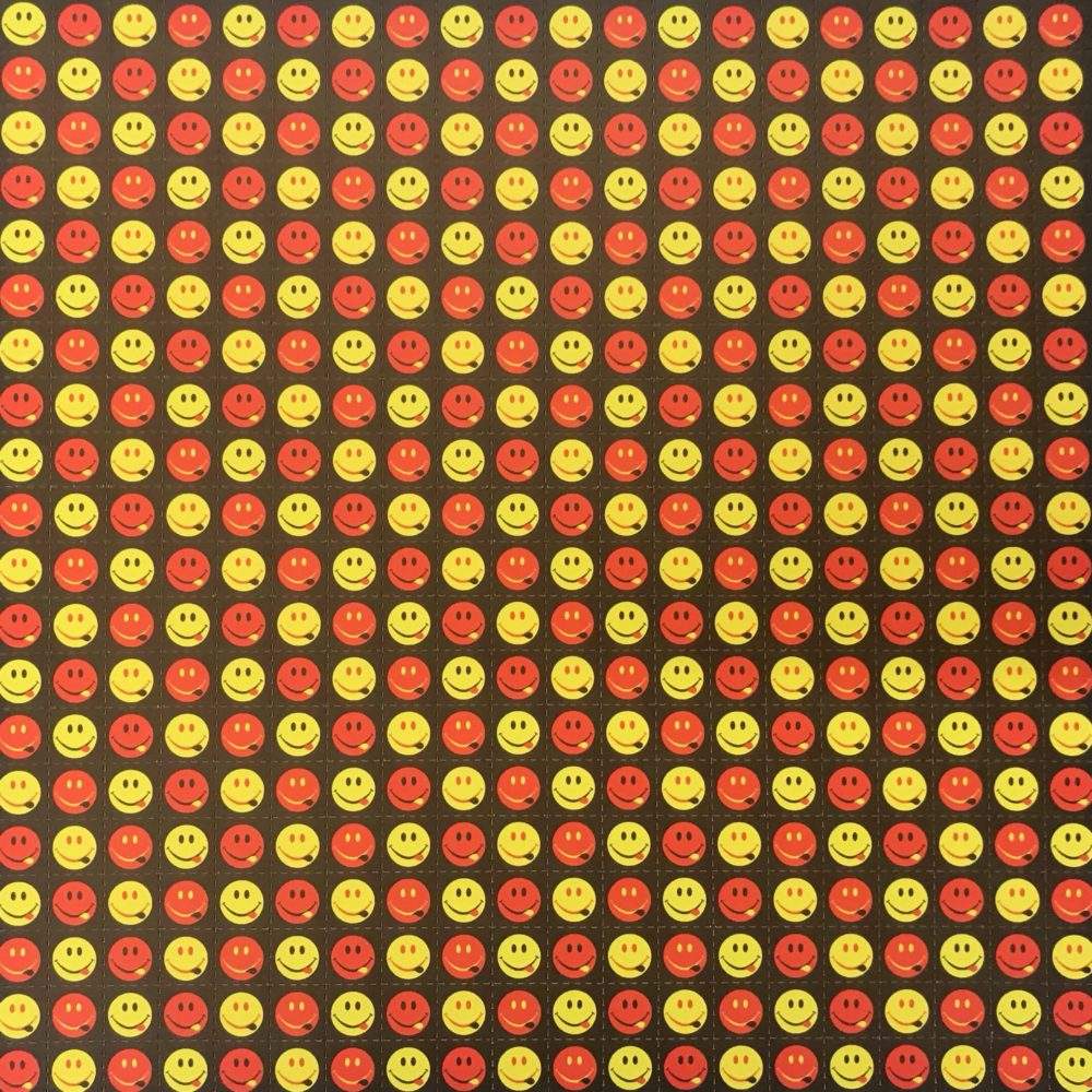 Blotter Art Red and Yellow Smileys