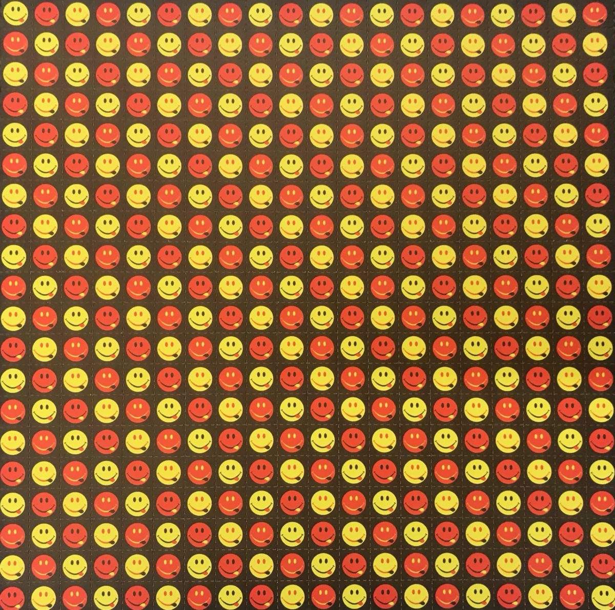 Blotter Art Red and Yellow Smileys