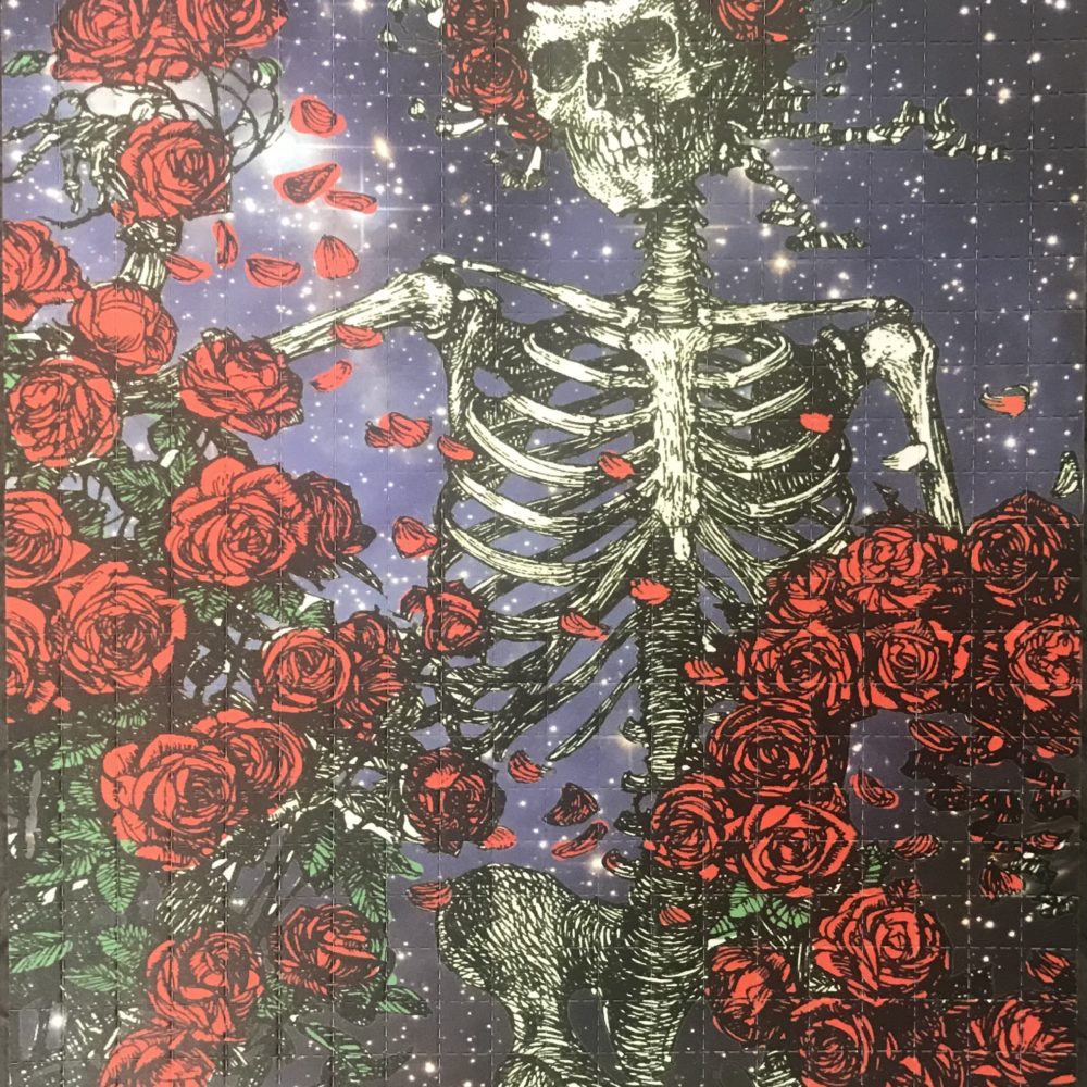 Skeleton and roses