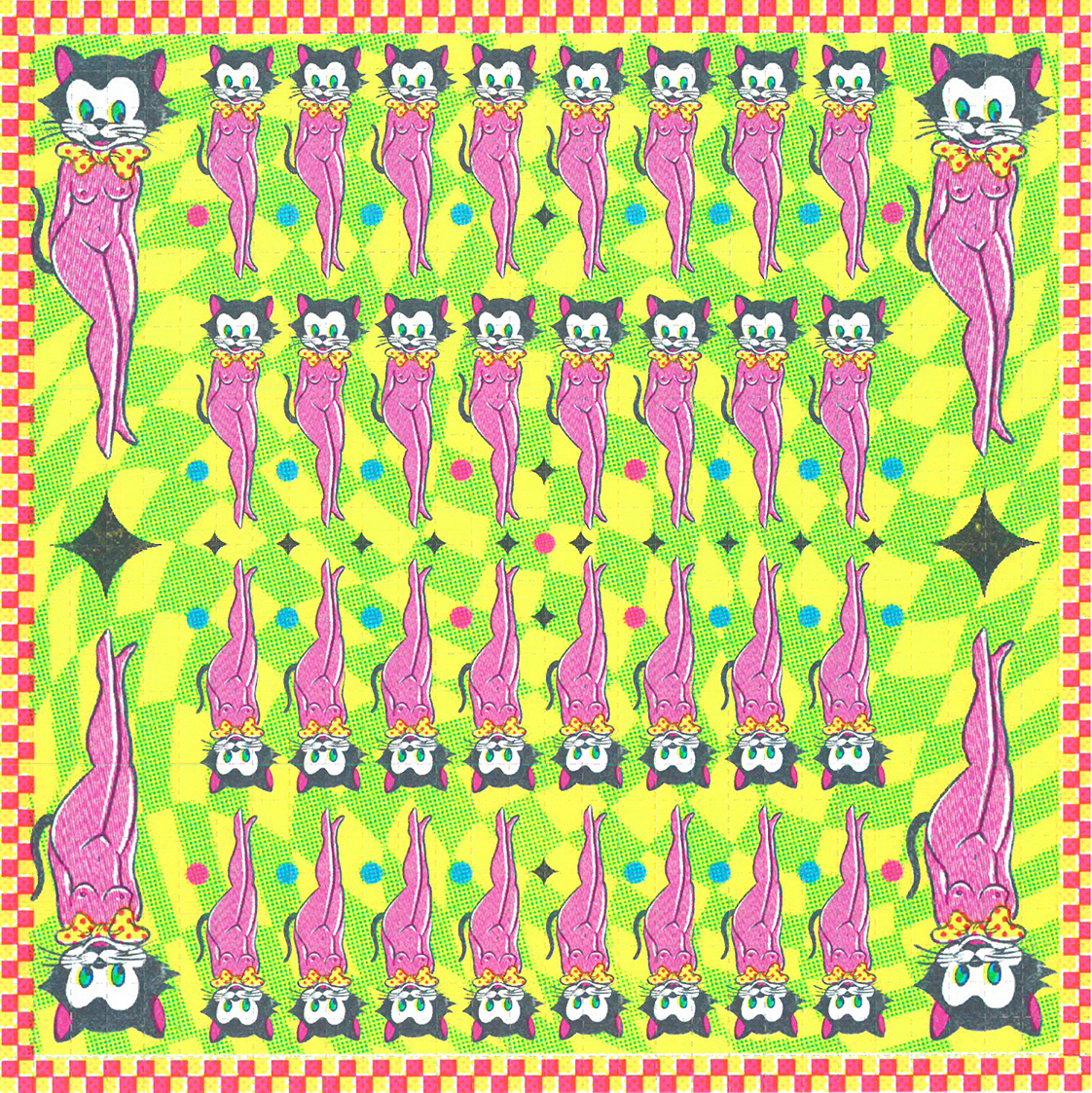 Blotter Art Dancing Cats by Ziero (NEW)
